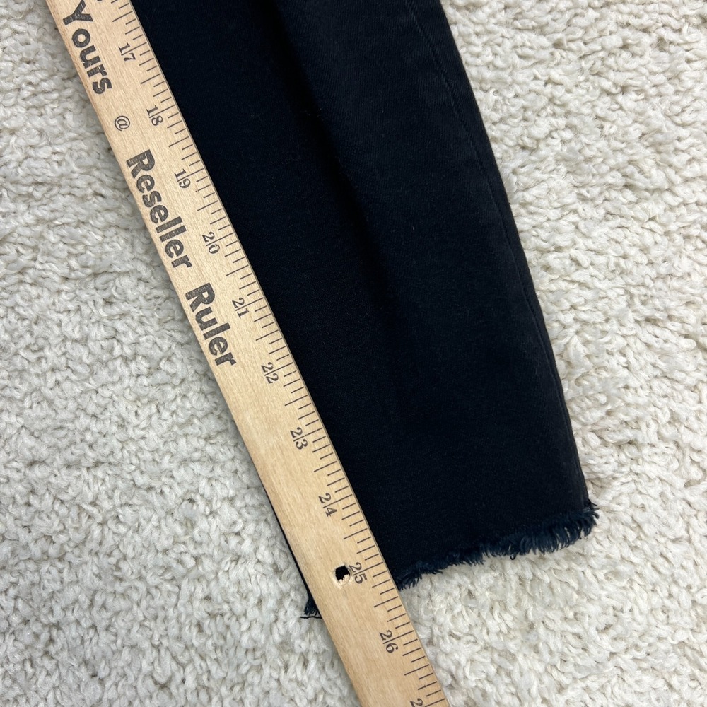 Banana Republic Jeans Womens 25 Petite 25P Black Skinny Denim Distressed Raw Hem - Picture 9 of 10